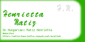 henrietta matiz business card